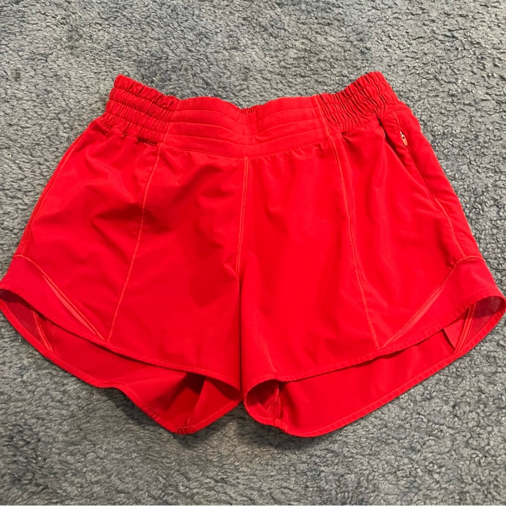 Lululemon Red hotty hot shorts high rise
